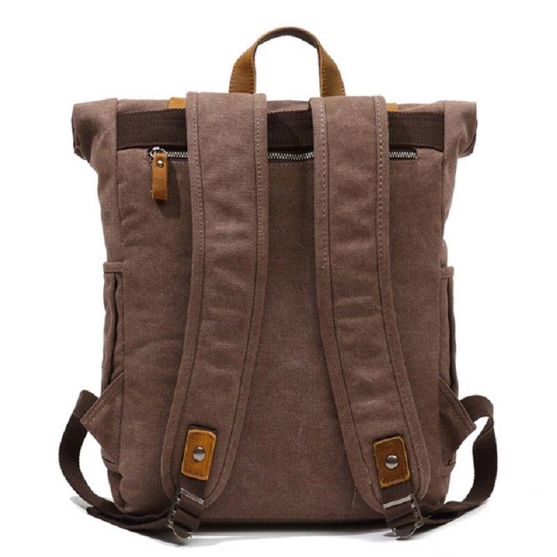 Canvas and Leather Roll-Top Vintage Backpack - More than a backpack