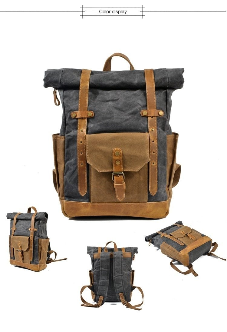 Military Roll-top Canvas Backpack - More than a backpack