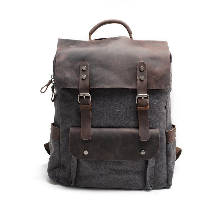 Vintage Leather & Canvas Backpack - More than a backpack