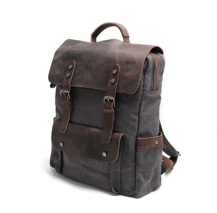 Vintage Leather & Canvas Backpack - More than a backpack