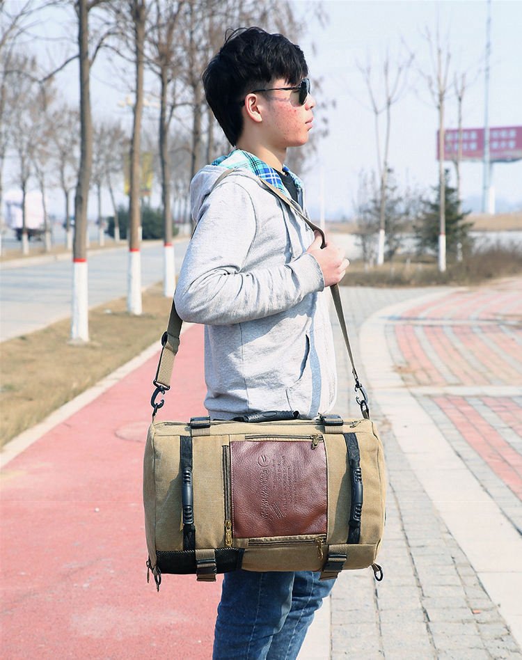 Vintage Large Canvas Travel Bucket Backpack - More than a backpack