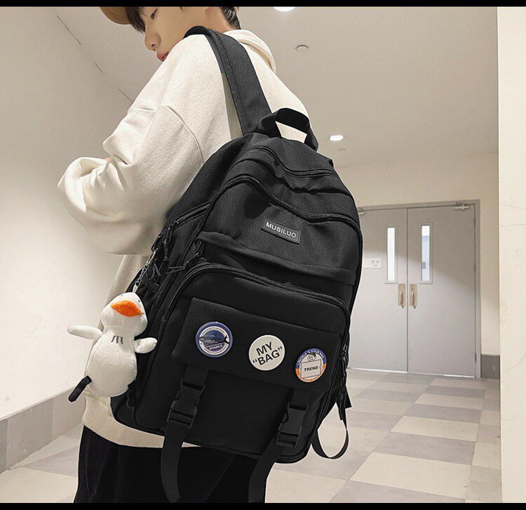 Korean Badges Waterproof School Backpack — More than a backpack