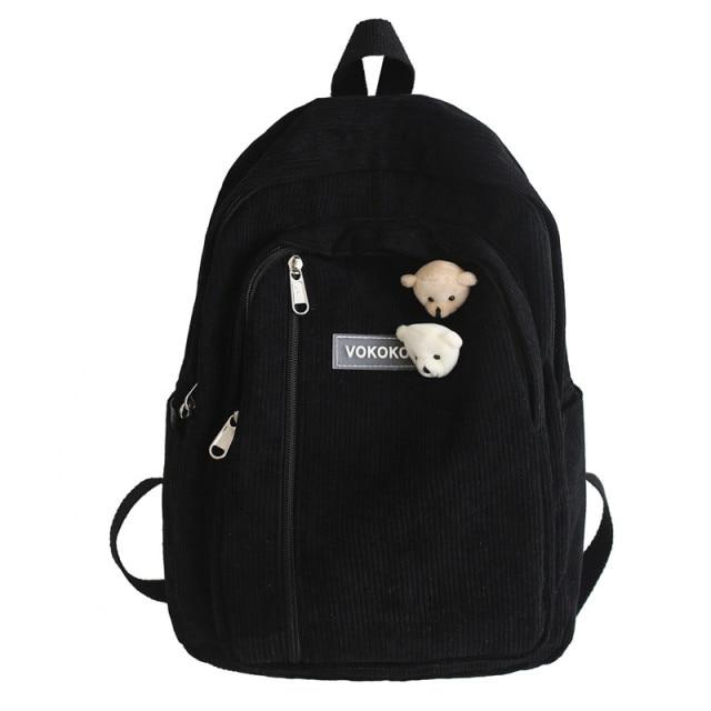 Korean Style Small Corduroy Backpack - More than a backpack